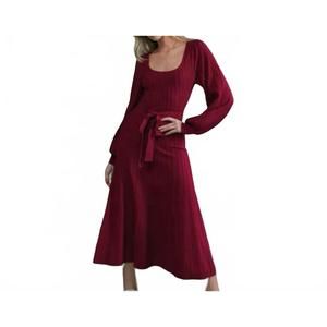 NEW FLYING TOMATO luella knit midi dress in sweet wine